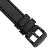 Image of 24mm Black Carbon Fiber Leather Watch Band