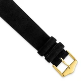 Image of 17mm Black Suede Leather Gold-tone Buckle Watch Band