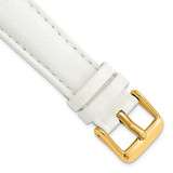Image of 19mm White Glove Leather Gold-tone Buckle Watch Band