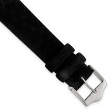 Image of 17mm Black Suede Leather Silver-tone Buckle Watch Band