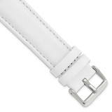 Image of 22mm White Glove Leather Silver-tone Buckle Watch Band