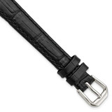 Image of 12mm Black Wild Alligator Silver-tone Buckle Watch Band
