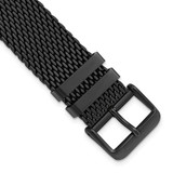 Image of 22mm PVD Black Stainless Steel Mesh 2-Piece Watch Strap