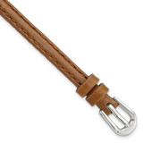 Image of 6mm Havana Smooth Leather Silver-tone Buckle Watch Band
