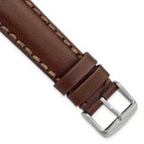 Image of 18mm Brown Oil Leather Stainless Steel Buckle Watch Band