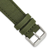Image of 18mm Olive Canvas/Leather Lining Steel Buckle Watch Band