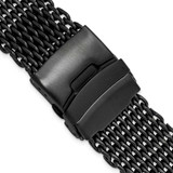 Image of 24mm PVD-Black Stainless Shark Mesh w/Divers Watch Strap