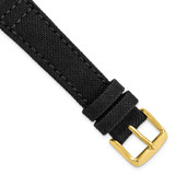 Image of 18mm Black Canvas/Leather Lining Gold-tone Buckle Watch Band
