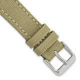 Image of 18mm Tan/Beige Canvas/Leather Lining Steel Buckle Watch Band