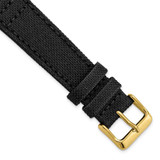 Image of 20mm Black Canvas/Leather Lining Gold-tone Buckle Watch Band