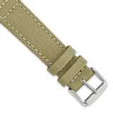 Image of 20mm Tan/Beige Canvas/Leather Lining Steel Buckle Watch Band