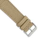 Image of 24mm Tan/Beige Canvas/Leather Lining Steel Buckle Watch Band