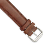 Image of 19mm Havana Brown Smooth Leather Silver-tone Buckle Watch Band