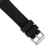 Image of 20mm Black Silicone Black Stitch Silver-tone Buckle Watch Band