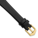 Image of Gilden 12mm Black Classic Calfskin Gold-tone Buckle Watch Band