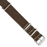 Image of 18mm Brown Distressed Leather Military Style 1-Piece Watch Band