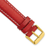 Image of 18mm Red Sport Leather White Stitch Gold-tone Buckle Watch Band
