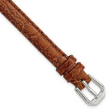 Image of 6mm Havana Alligator-Style Grain Leather Silver-tone Buckle Watch Band BAW24-6