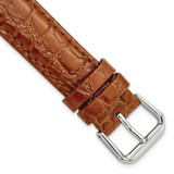 Image of 17mm Havana Alligator-Style Grain Leather Silver-tone Buckle Watch Band