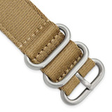 Image of 22mm Two-Piece Khaki Brown Ballistic Nylon Steel Buckle Watch Band
