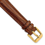 Image of 14mm Havana Brown Teju Liz Grain Leather Gold-tone Buckle Watch Band