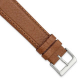 Image of 20mm Havana Brown Genuine Calf Leather Silver Tone Buckle Watch Band