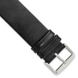 Image of 22mm Black Italian Calfskin Square End Silver-tone Buckle Watch Band