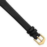 Image of Gilden 12mm X-Long Black Classic Calfskin Gold-tone Buckle Watch Band