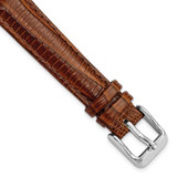 Image of 14mm Havana Brown Teju Liz Grain Leather Silver-tone Buckle Watch Band