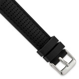 Image of 18mm Black Black Stitch Ventilated Silicone Silver-tone Buckle Watch Band