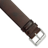 Image of 20mm Dark Brown Italian Calfskin Square End Silver-tone Buckle Watch Band