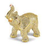 Image of Bejeweled HANNO Gold-tone Elephant Trinket Box