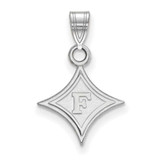 Image of 10K White Gold Furman University Small Pendant by LogoArt (1W002FUU)