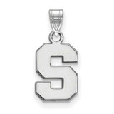 Image of 10K White Gold Michigan State University Small Pendant by LogoArt (1W002MIS)