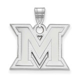 Image of 10K White Gold Miami University Medium Pendant by LogoArt (1W003MU)