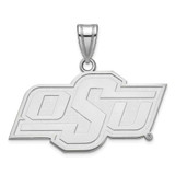 Image of 10K White Gold Oklahoma State University Medium Pendant by LogoArt