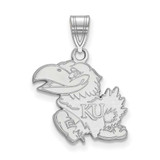 Image of 10K White Gold University of Kansas Medium Pendant by LogoArt (1W003UKS)