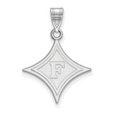 Image of 10K White Gold Furman University Large Pendant by LogoArt (1W004FUU)