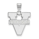 Image of 10K White Gold University of Virginia Large Pendant by LogoArt (1W004UVA)