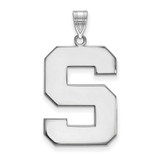 Image of 10K White Gold Michigan State University XL Pendant by LogoArt (1W005MIS)