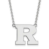 Image of 18" 10K White Gold Rutgers Large Pendant w/ Necklace by LogoArt