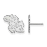 Image of 10K White Gold University of Kansas Small Post Earrings by LogoArt (1W009UKS)