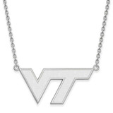Image of 18" 10K White Gold Virginia Tech Large Pendant w/ Necklace by LogoArt (1W010VTE-18)