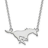 Image of 18" 10K White Gold Southern Methodist University Large Pendant Necklace by LogoArt