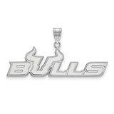 Image of 10K White Gold University of South Florida Large Pendant by LogoArt (1W018USFL)