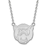 Image of 18" 10K White Gold Baylor University Large Pendant w/ Necklace by LogoArt 1W031BU-18