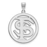 Image of 10k White Gold LogoArt Florida State University XL Pendant in Circle