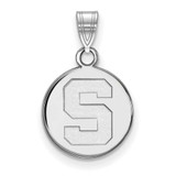 Image of 10K White Gold Michigan State University Small Disc Pendant by LogoArt