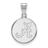 Image of 10K White Gold University of Alabama Medium Disc Pendant by LogoArt (1W039UAL)
