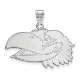 Image of 10K White Gold University of Kansas Large Pendant by LogoArt (1W042UKS)